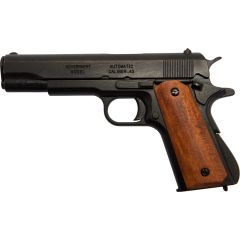 Replica M1911A1 Black Finish Dark Wood Grips Government Automatic Pistol Non-Firing Gun