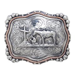 And West “Mission” Praying Cowboy Buckle