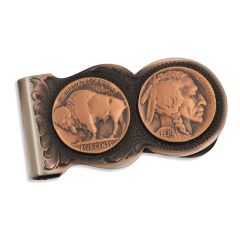 Montana Silversmith Scalloped Vintage Bronze Buffalo Nickel Money Clip