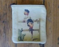 Rockmount Pin Up On Fence Coin Leather Purse