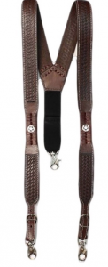 Gallus Sorrel Embossed Suspenders With Star Concho