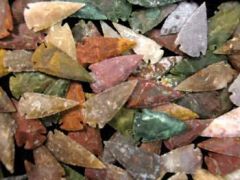 1.5" Hand Chipped Showcase Arrowheads (assorted colors)