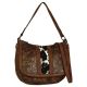 Justin Slouch Tooled Purse with Brindle Trim