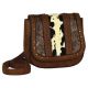Justin Small Crossbody Tooled with Brindle Trim