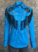 Rockmount Women's Fringe & Embroidery Cotton Gab Western Shirt