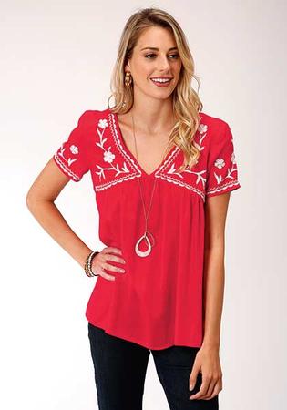 Roper Women'S Rayon Peasant Blouse-xs