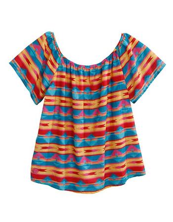 Tin Haul Retro Aztec Print Blouse-xs