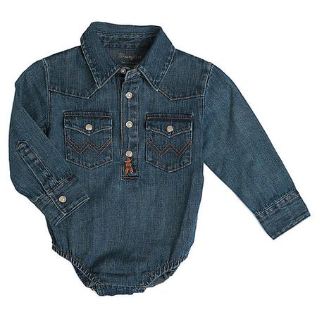 Wrangler Kid'S Long Sleeve Denim Onesie
