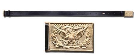 U.s. Belt W/ Officers Plate Black