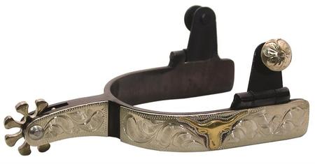Men'S Black Steel With Steerhead Spur