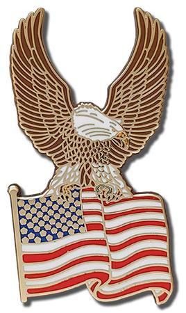 Usa Flag Pin W Eagle