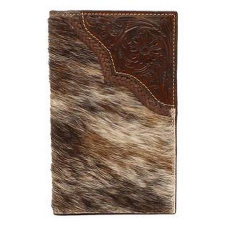 Nocona Western Wallet Men'S Calf Hair Rodeo Floral Tool Brown