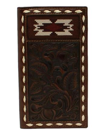 Nocona Western Wallet Men'S Rodeo Southwestern Laced Brown
