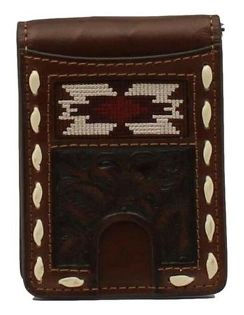 Nocona Western Wallet Men'S Bifold Southwestern Laced Brown