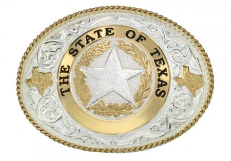 Montana Silversmiths State Of Texas Star Seal Western Belt Buckle