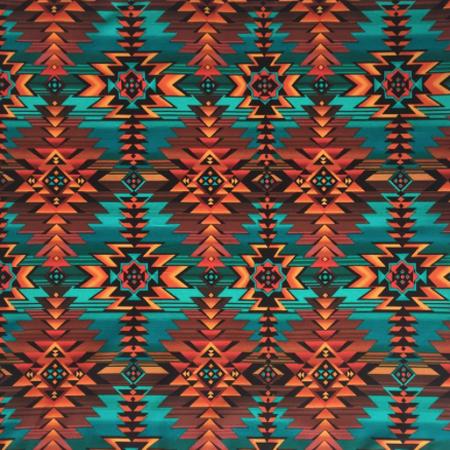 Rockmount Native Print Cotton Bandana In Turquoise