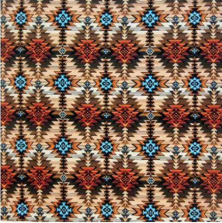 Native Print Western Cotton Brown Bandana