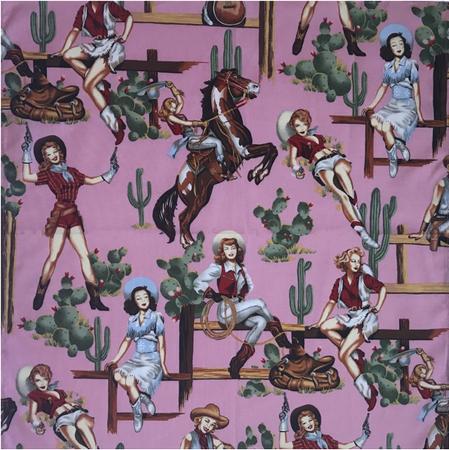 Rockmount Vintage Cowgirl Western Cotton Bandana In Pink