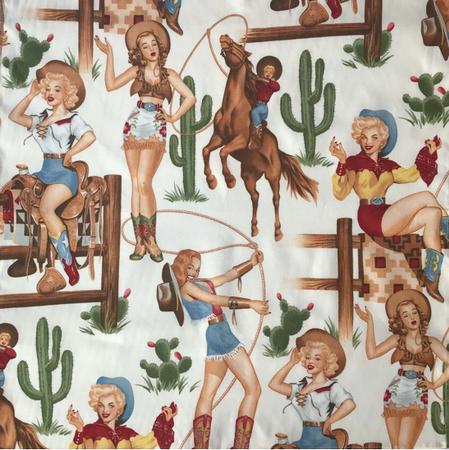 Rockmount Vintage Cowgirl Western Cotton Bandana In White