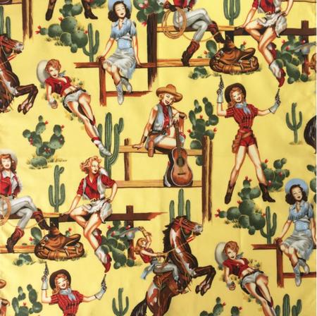Rockmount Vintage Cowgirl Western Cotton Bandana In Yellow