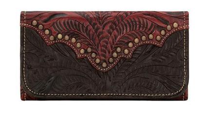 American West Annie'S Secret Collection Ladie'S Tri-fold Wallet Chocolate