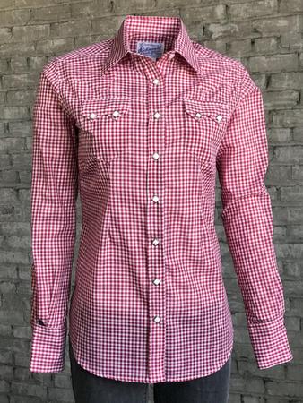 Rockmount Women'S Red Gingham Check Print Western Shirt