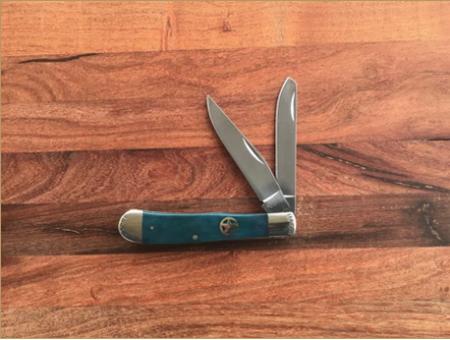 Texas Trapper Blue Bone Handle