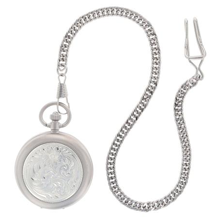 Montana Silversmiths Engraved Silver Small Silver Inlay Pocket Watch