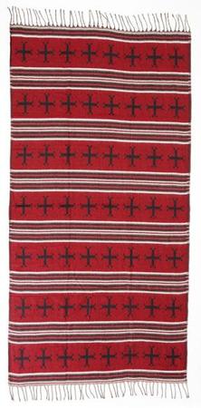 El Paso Saddleblanket Southwest Style Wrap (assorted Styles)-9a Red W/black Crosses