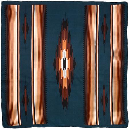 Wyoming Traders Aztec Silk Scarf-teal And Tan