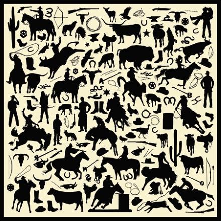Wyoming Traders Cowboy Silhouette Silk Scarf-ivory