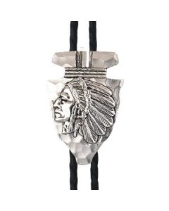 And West Antique Silver Native American Arrowhead Bolo